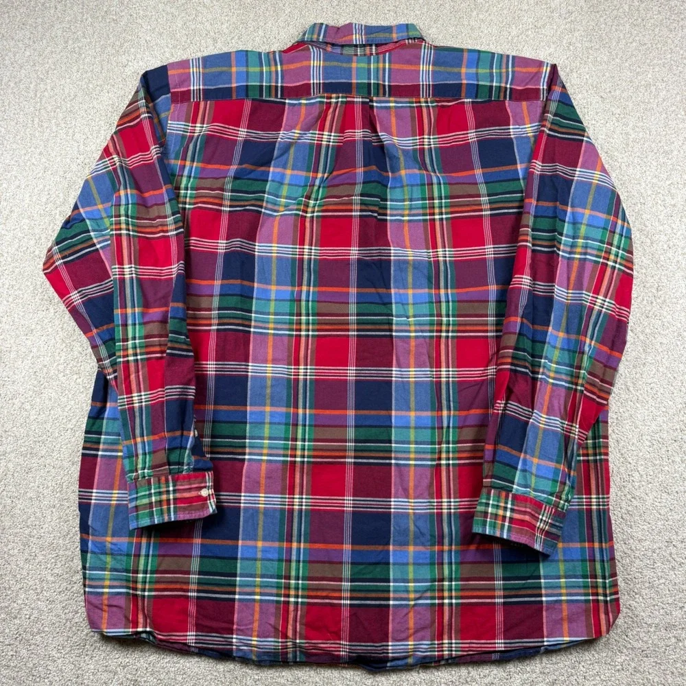 Polo Ralph Lauren Button Down Shirt Mens 2XLT Multicolor Plaid Classic Fit